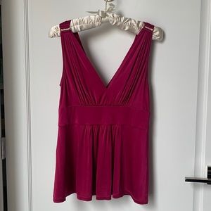 Express Fuchsia Pink Pleated Top Size S